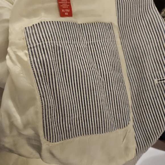 Blue and White Striped Izod Men's Blazer/Sports Coat Sz XL - Picture 5 of 7